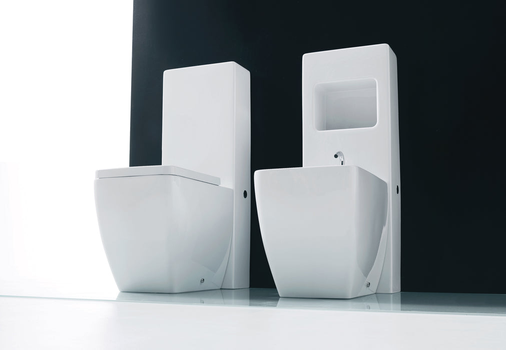 KIT Cassette Ceramica Unica per Wc Ego/Flo con Meccanismo Geberit e Bidet Kerasan