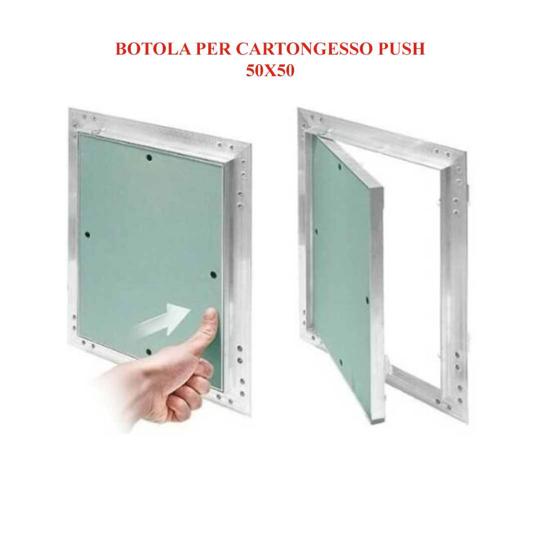 Botola ispezione in cartongesso C/Apertura Push Pull 50 x 50 — COMMERCIO  EDILE srl